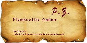 Plankovits Zombor névjegykártya